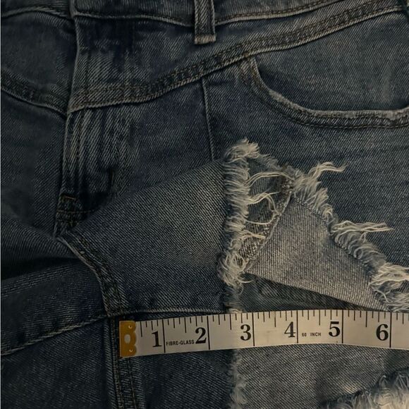Rewash Fringe Hem High Rise Denim Shorts Size 29 - Picture 6 of 9